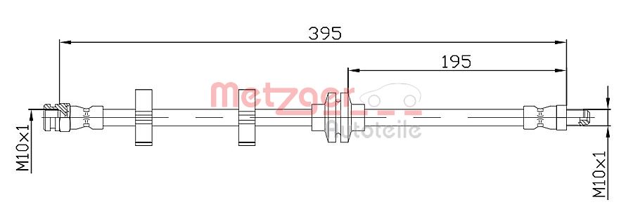 METZGER 4118402 Fékcső, gumifékcső